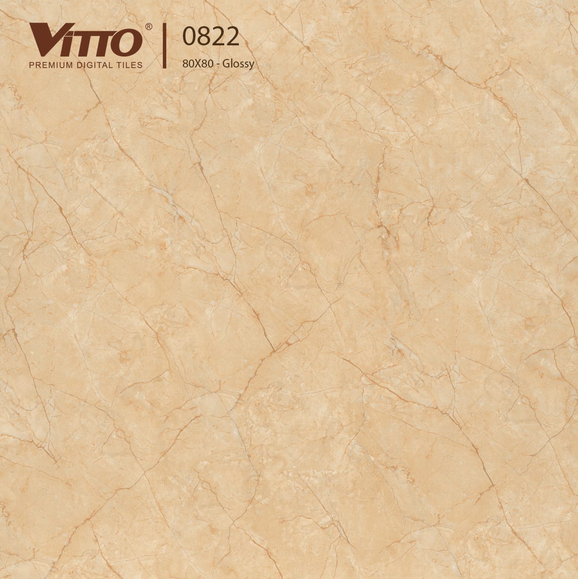 Gạch lát nền Vitto 80x80 0822 (Màu kem đậm) chính hãng