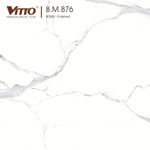 Gạch lát nền Vitto 0876 kích thước 80x80 (Màu trắng xám)