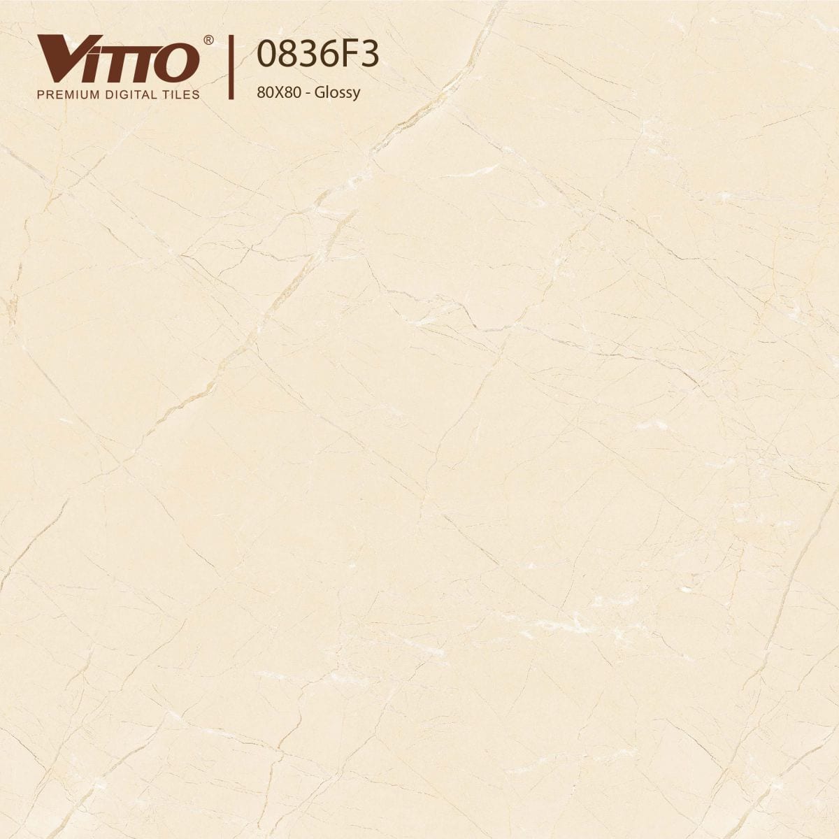 Gạch lát nền Vitto 0836F3 kích thước 80x80 (Màu kem nhạt