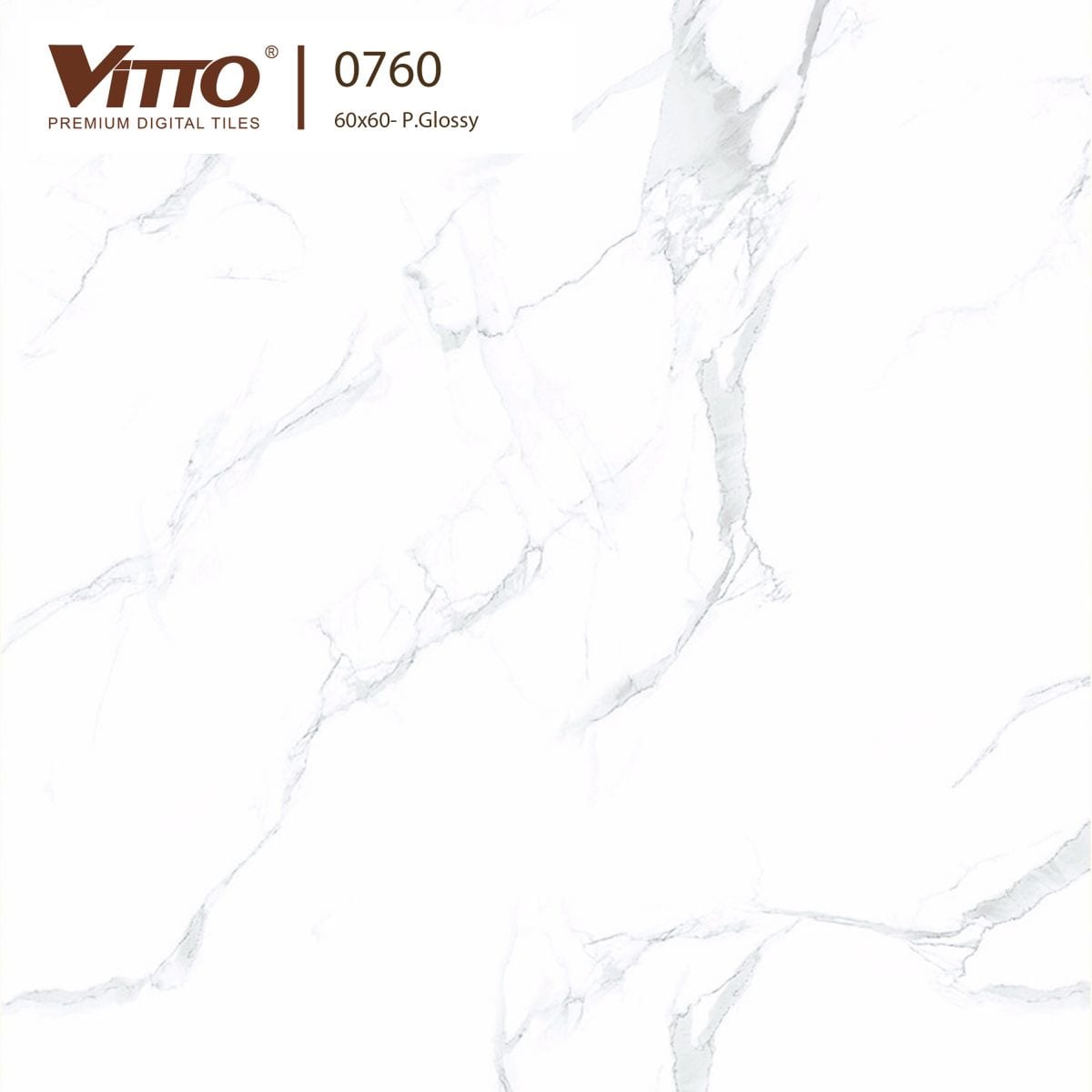 Gạch lát nền Vitto 60x60 0760 (Màu trắng vân khói)