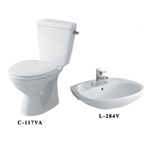 Combo bồn cầu Inax C-117VA + L-284V