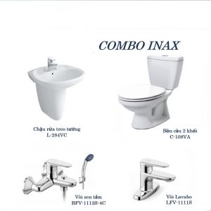 Combo bồn cầu Inax C-108VA + L-284V chậu lavabo + bộ phụ kiện LFV-1111S+BFV-1113S-4C