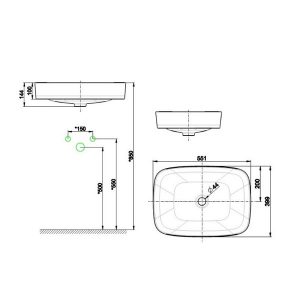 Bản vẽ chậu rửa đặt bàn American Standard Signature WP-0618