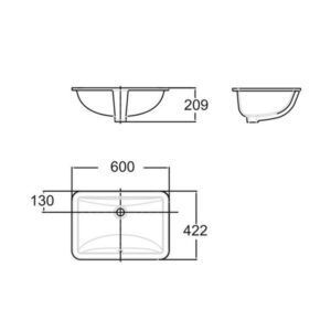 Bản vẽ chậu rửa mặt âm bàn American WP-0440