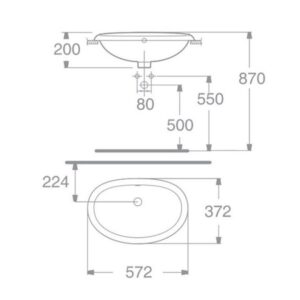 Bản vẽ chậu rửa mặt lavabo AMERICAN WP-F509