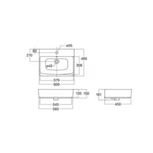 Bản vẽ chậu rửa mặt lavabo AMERICAN WP-F520