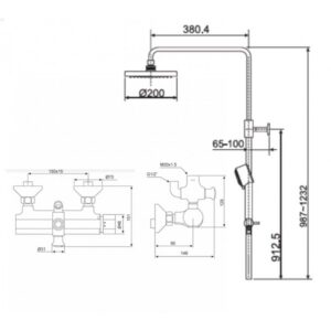 Bản vẽ lắp đặt sen vòi American Standard WF-2772