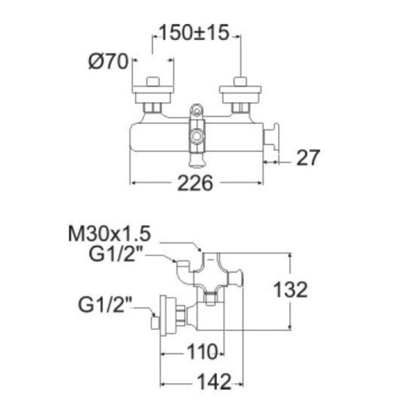 Bản vẽ lắp đặt sen vòi American Standard WF-3672