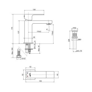 Bản vẽ lắp đặt vòi chậu rửa mặt lavabo Inax LFV-402S