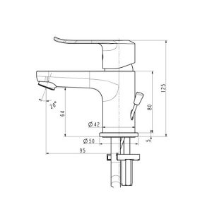 Bản vẽ thiết kế vòi chậu rửa mặt lavabo American Standard WF-0701