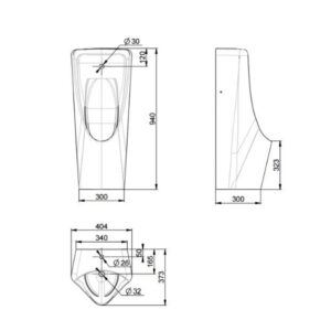 Bản vẽ Bồn tiểu nam đặt sàn American WP-6605 