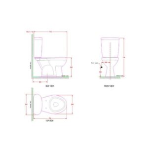 Bản vẽ bồn cầu 2 khối American Standard Winston Plus VF-2396