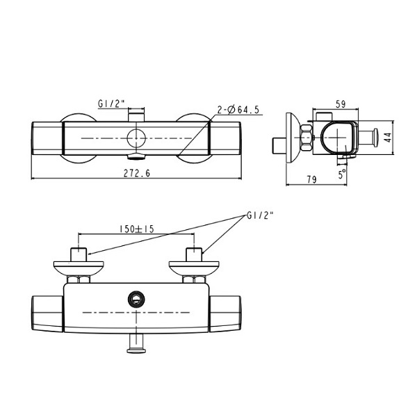 Bản vẽ lắp đặt sen tắm American Standard WF-0715