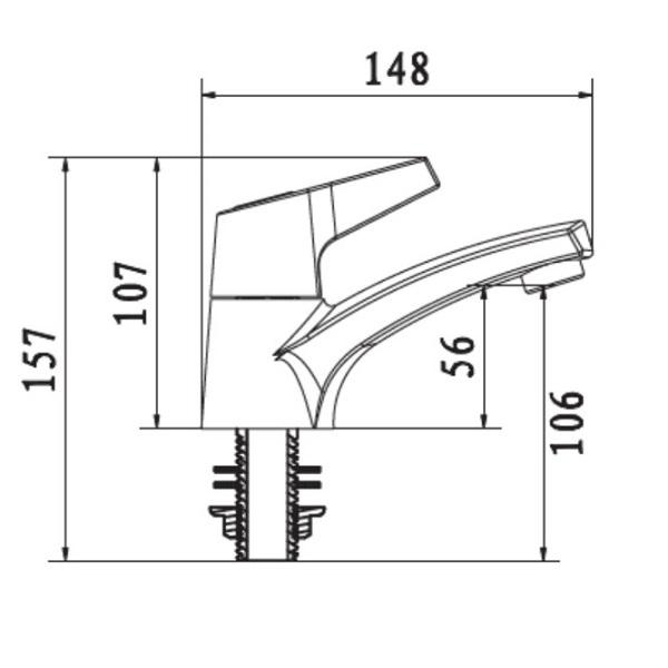 Bản vẽ lắp đặt vòi chậu rửa mặt American Standard W.126