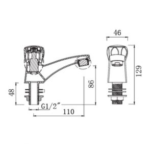 Bản vẽ lắp đặt vòi rửa lavabo American Standard W.116