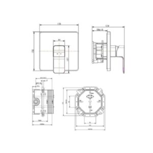 Bản vẽ thiết kế Vòi tắm sen American WF-T825 