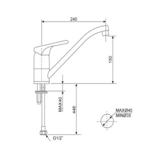 Bản vẽ vòi rửa bát American Standard Ceraplan WF-5637