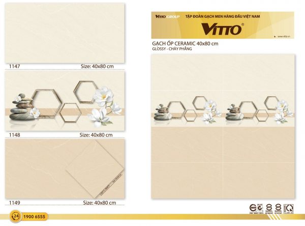 Phối cảnh Gạch ốp tường Vitto 40x80 1148