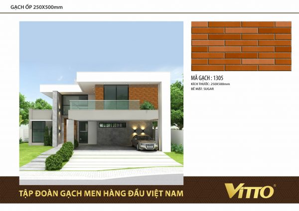 Phối cảnh Gạch ốp tường Vitto 25x50 1305