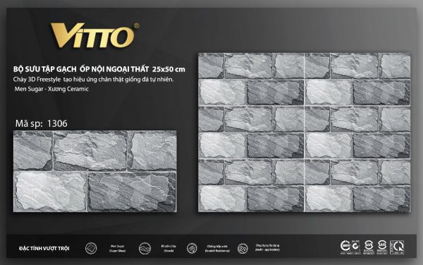 Phối cảnh Gạch ốp tường VITTO 25x50 1306