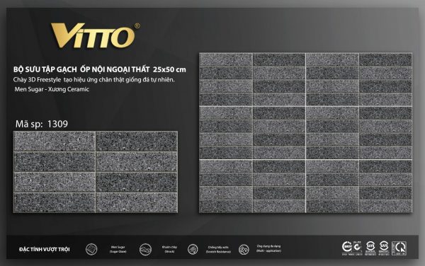 Phối cảnh Gạch ốp tường VITTO 25x50 1309