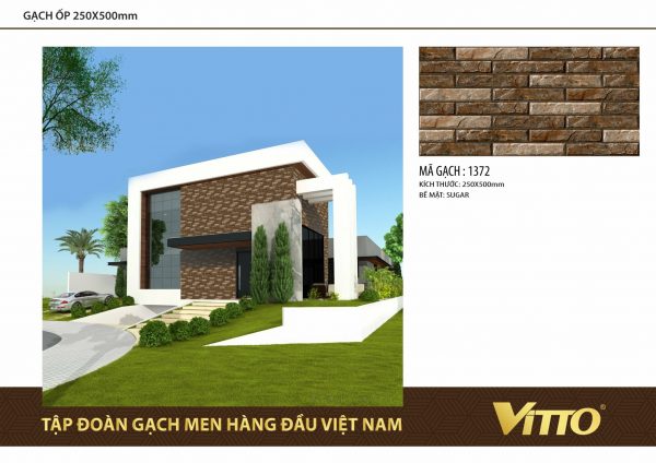 Phối cảnh Gạch ốp tường Vitto 25x50 1372