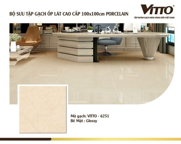 Phối cảnh Gạch lát nền Vitto 100x100 6251