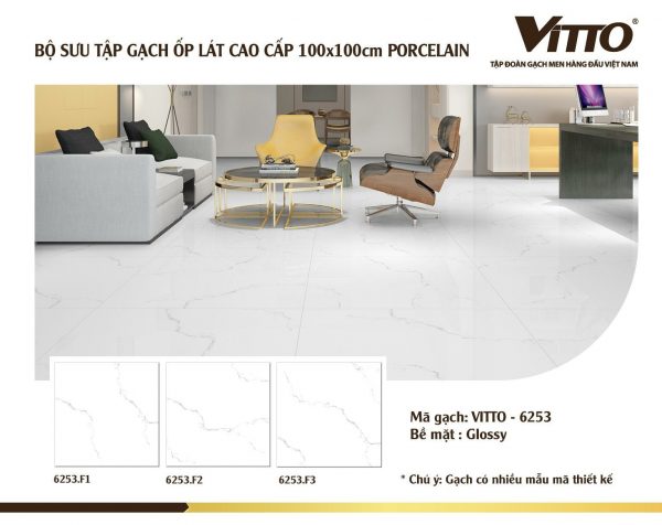 Phối cảnh Gạch lát nền VITTO 100x100 6253