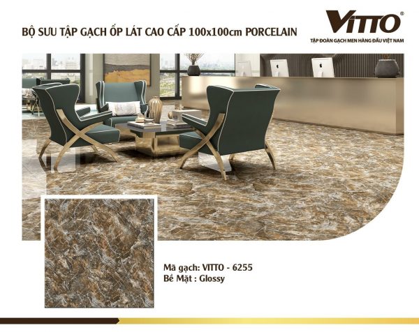 Phối cảnh Gạch lát nền Vitto 100x100 6255