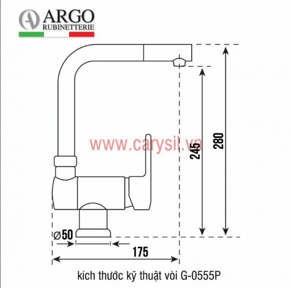 Vòi rửa bát Carysil G-0555P-03