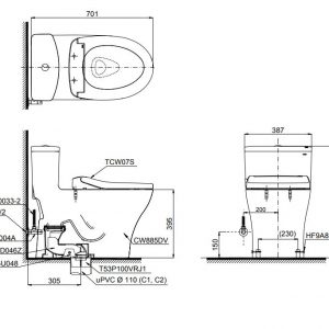 Bồn cầu TOTO một khối MS885DE2 