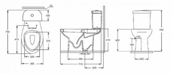 Bàn cầu hai khối Nahm ESSEN SVP2020S400N01