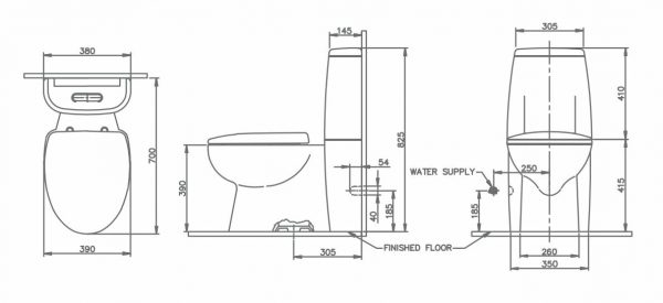 Bàn cầu hai khối Nahm NIAN SVP2680S601N01