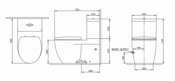 Bàn cầu hai khối Nahm NUR V2 SVP2730S603N01