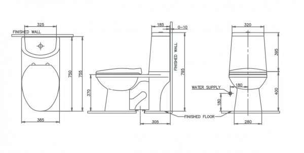 Bàn cầu hai khối Nahm ORBIT SVP2500S603N01