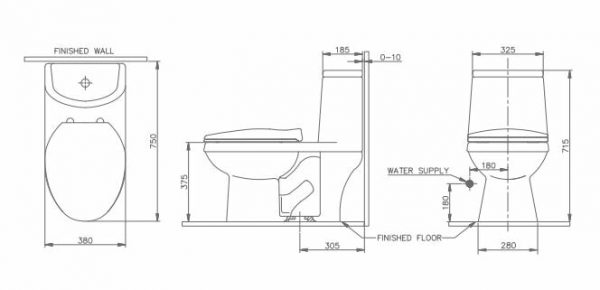 Bàn cầu một khối Nahm ORBIT UNO SVP2830S601N01