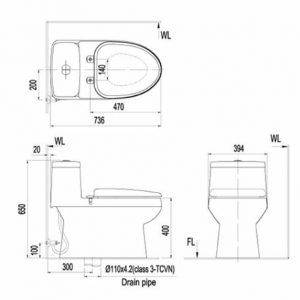 Bồn cầu bệt Tokado AC 939 TKD