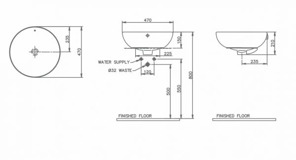 Chậu rửa mặt Lavabo Lavabo đặt bàn Nahm DEW SVW2111470XN01