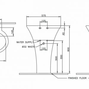 Chậu rửa mặt Lavabo chân dài Nahm AKA SVP2480WP00N01