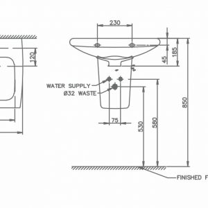 Chậu rửa mặt Lavabo chân lửng Nahm NUVO SVW2320605XN01