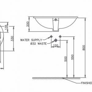 Chậu rửa mặt Lavabo đặt dương vành Nahm ALDEN SVW2280601XN01