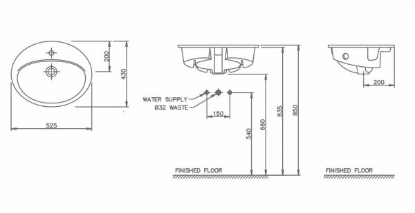 Chậu rửa mặt Lavabo đặt dương vành Nahm SOLINAR SVW27105310N01