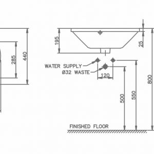 Chậu rửa mặt Nahm SOLINAR SVW27105410N01