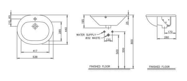 Chậu rửa mặt Nahm SOLINAR SVW27105410N01