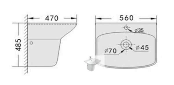 Chậu rửa mặt Tokado C 716