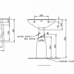 Chậu rửa mặt chân dài Nahm DERBY (Cỡ lớn) SVW2100565XN01