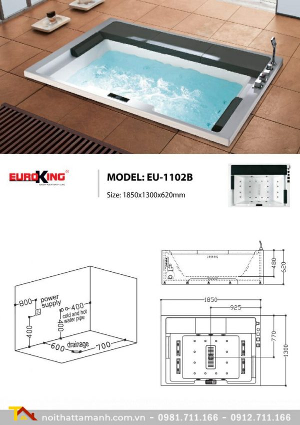 Bồn tắm massage Euroking EU-1102B