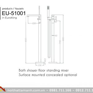 Sen tắm bồn đặt sàn Euroking EU- 510010-2