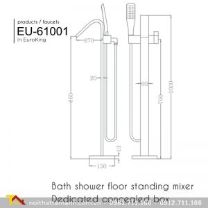 Sen tắm bồn đặt sàn Euroking EU- 61001-1A