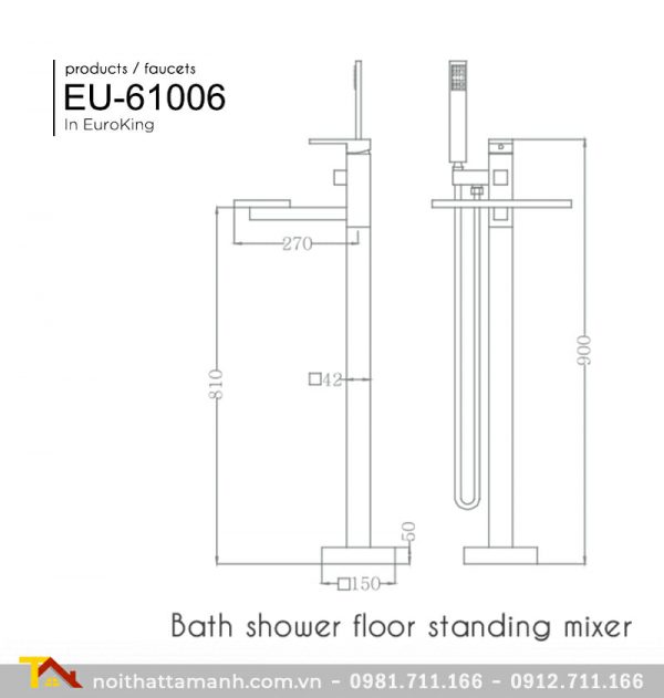 Sen tắm bồn đặt sàn Euroking EU- 61006